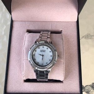 Badgley Mischka Silver-tone Crystal Accent Women's Watch